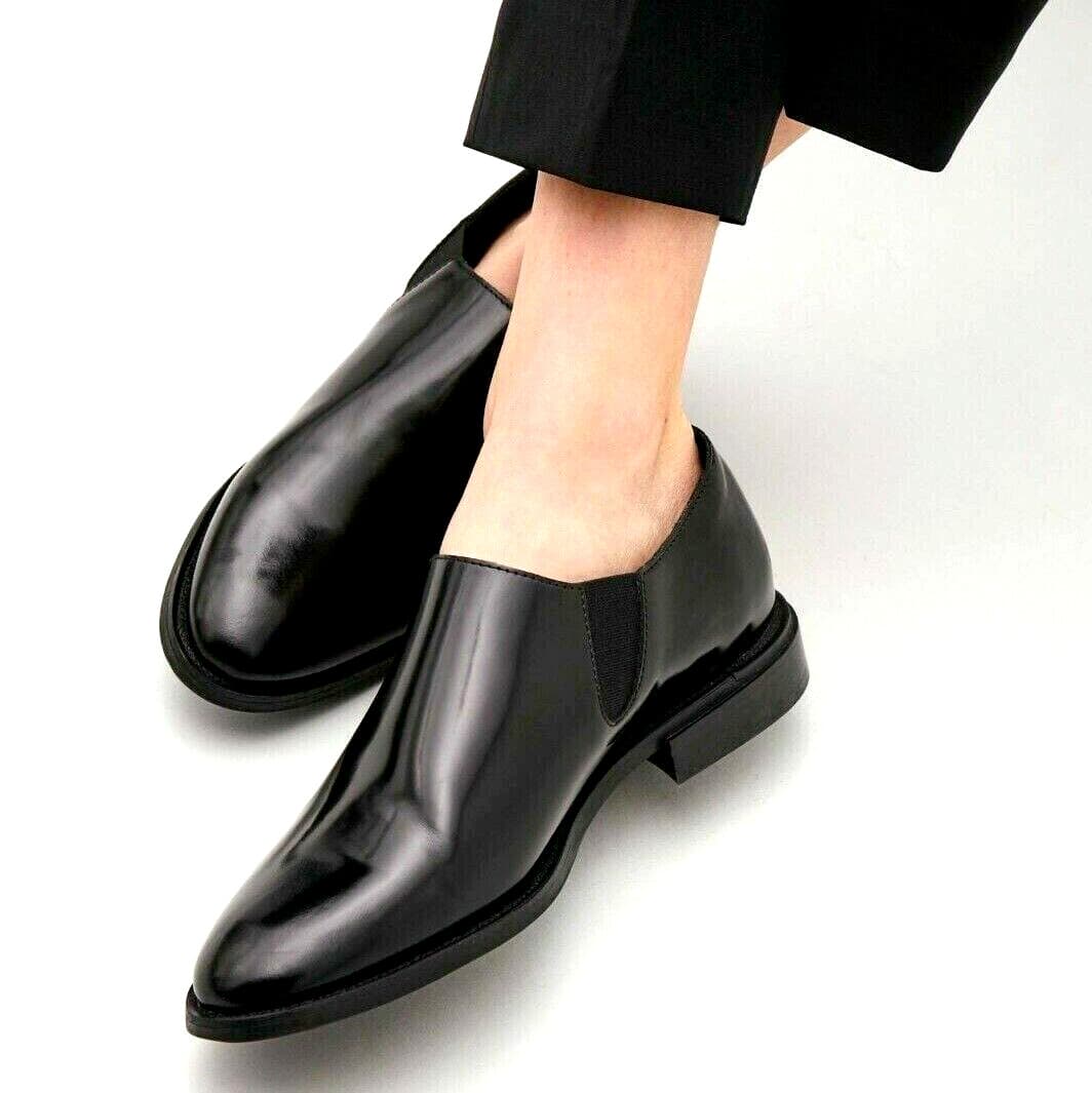 COS Ladies Black All Leather Slip On Shoes Size EU 36 UK 3