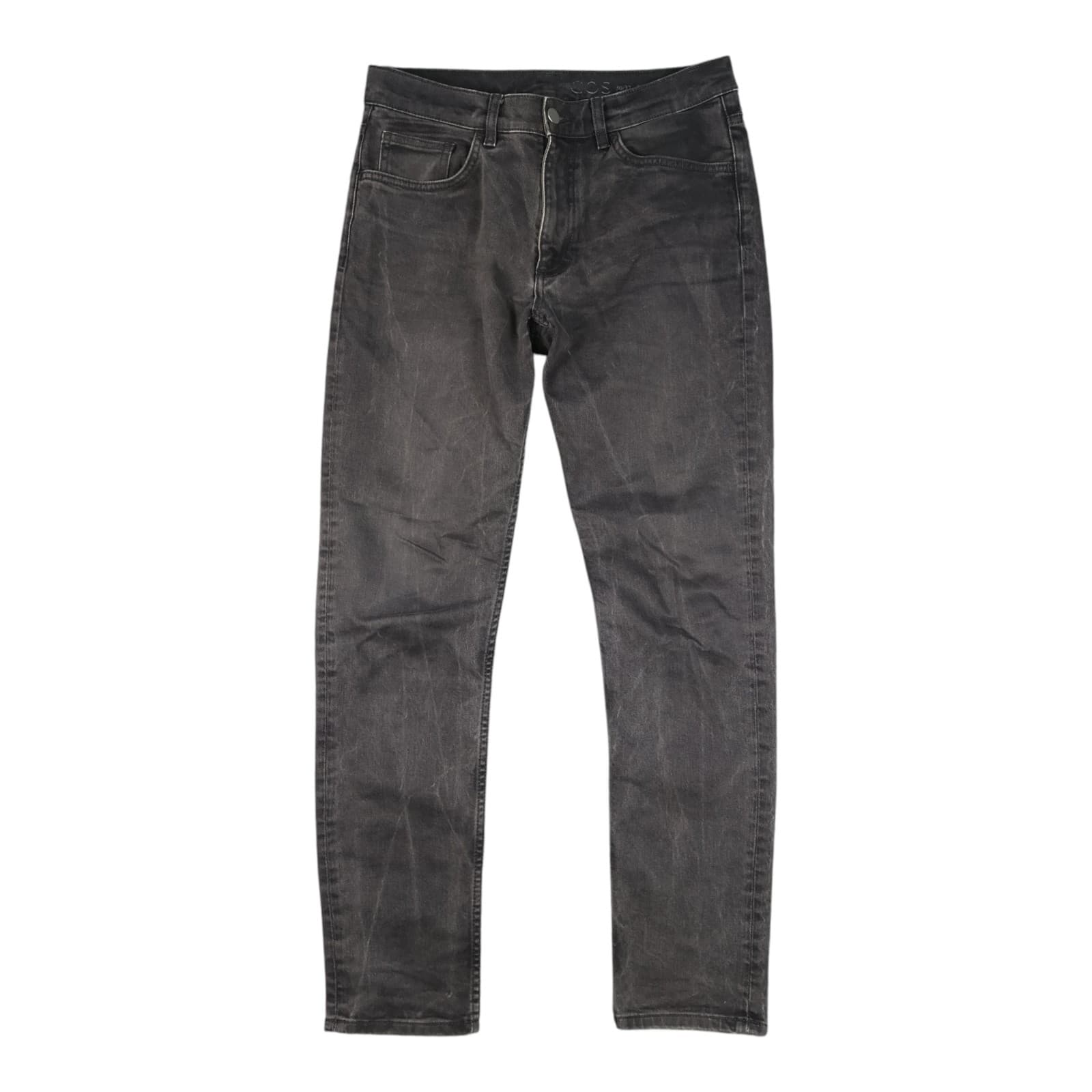COS Jeans Mens 30 black Denim Mid Rise Slim tapered zip Fly pant Size 30x30