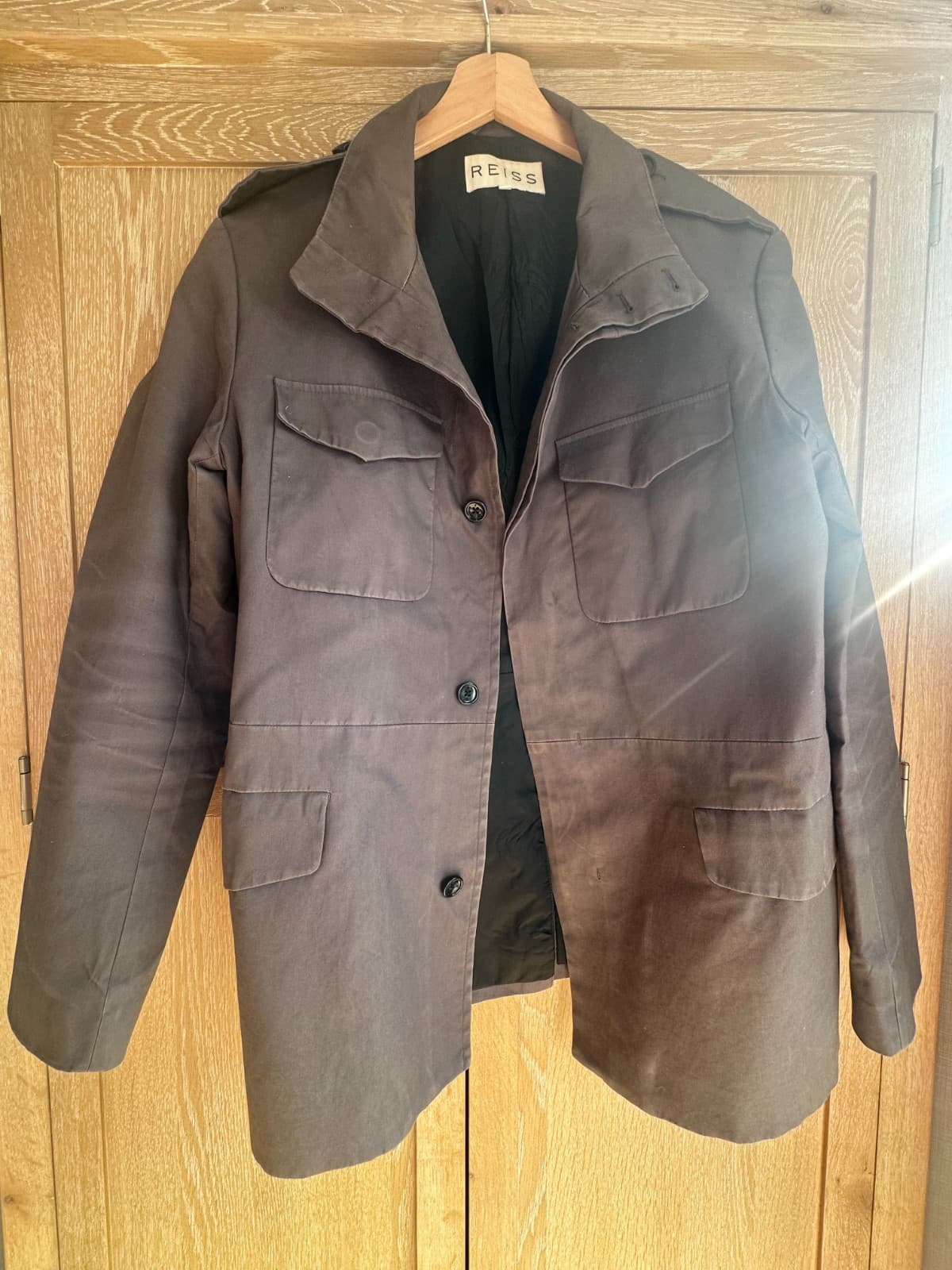 mens grey reiss cotton jacket xl