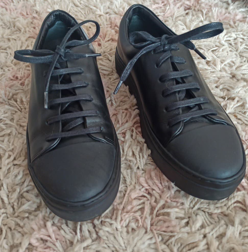 COS women's leather sneakers lace up Original retail $135