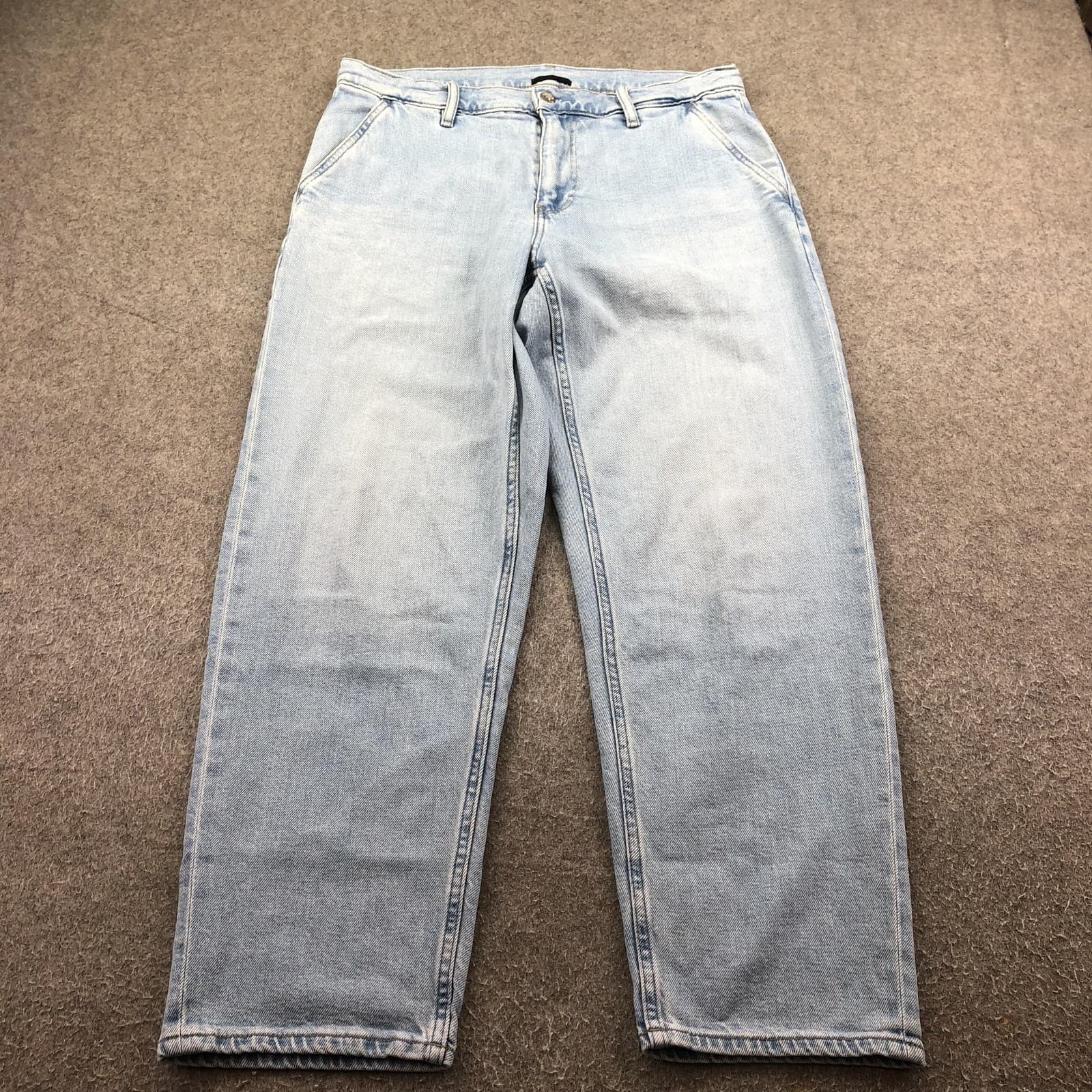 Uniqlo Jeans Mens 32x28 Blue Light Wash Relaxed Straight Denim Pants Casual