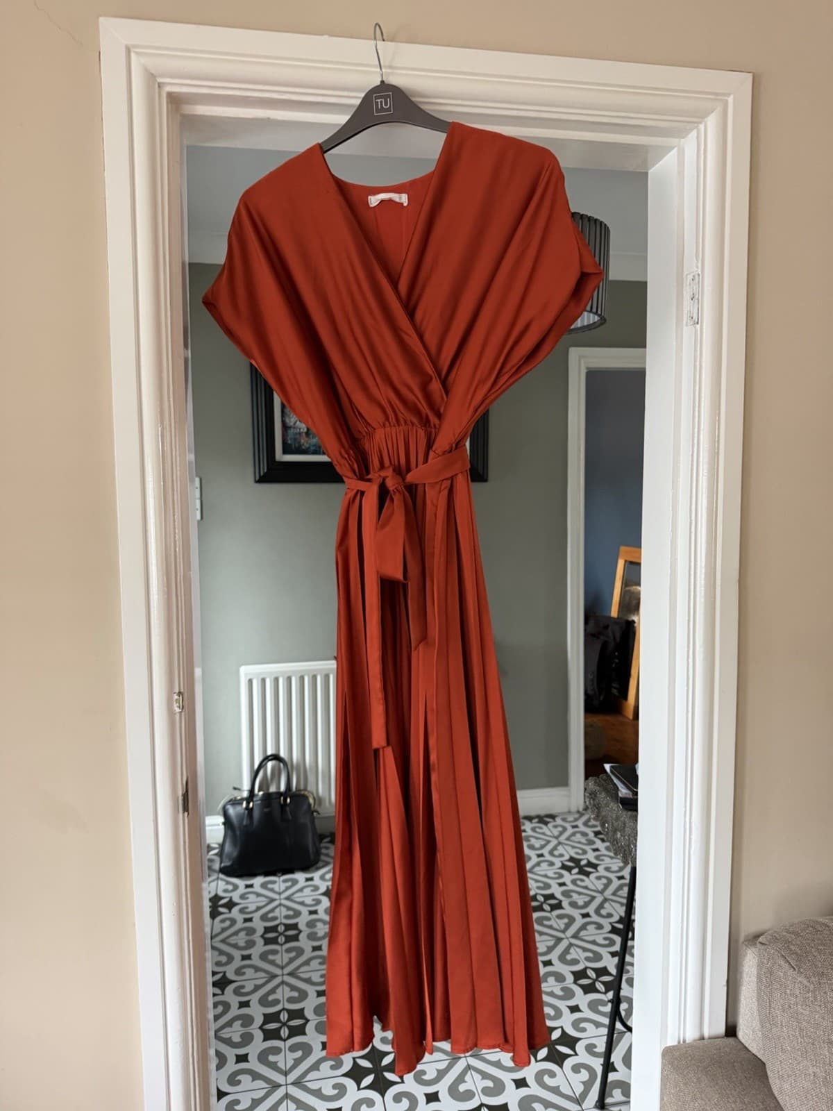Lovely Burnt Orange Mango Dress - L