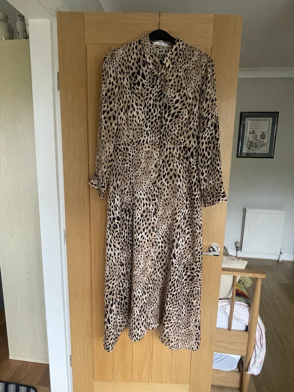 Mango Animal Print Dress Women Size Large
